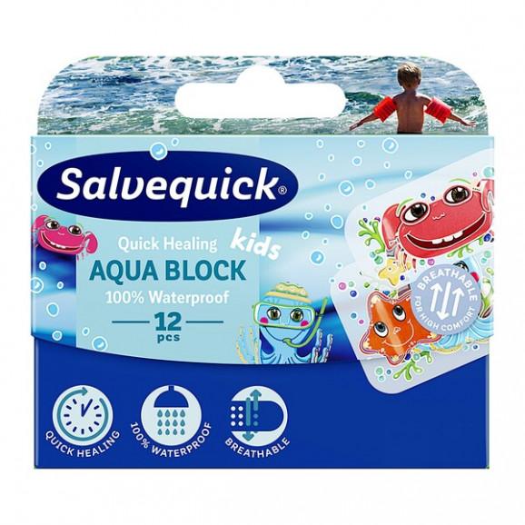 Salvequick Aqua Block Kids, plastry, 12 szt. Salvequick Aqua Block Kids, plastry, 12 szt. - zdjęcie produktu
