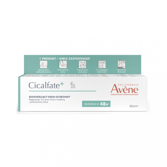 Avene Cicalfate+, regenerujący krem ochronny, do twarzy i ciała dla skóry wrażliwej i podrażnionej, 100 ml Avene Cicalfate+, regenerujący krem ochronny, do twarzy i ciała dla skóry wrażliwej i podrażnionej, 100 ml - zdjęcie produktu