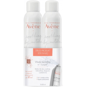Avene, woda termalna, do ciała i twarzy, pielęgnacja skóry wrażliwej, alergicznej i podrażnionej, 300 ml + 300 ml - zdjęcie produktu