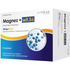 Activlab Pharma Magnez + witamina B6 - 50 kapsułek. - zdjęcie produktu