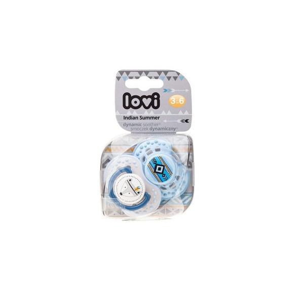 Lovi, dynamiczny smoczek uspokajający Indian Summer, boy, od 3-6 miesiąca, 2 szt. Lovi, dynamiczny smoczek uspokajający Indian Summer, boy, od 3-6 miesiąca, 2 szt. - zdjęcie produktu