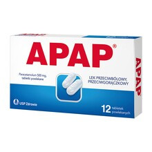 Apap, 500 mg, tabletki powlekane, 12 szt.