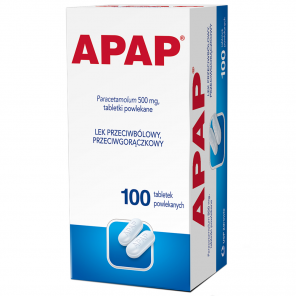 Apap 500 mg, tabletki powlekane, 100 szt. - zdjęcie produktu