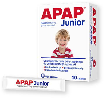 Apap Junior, 250 mg, granulat, 10 saszetek
