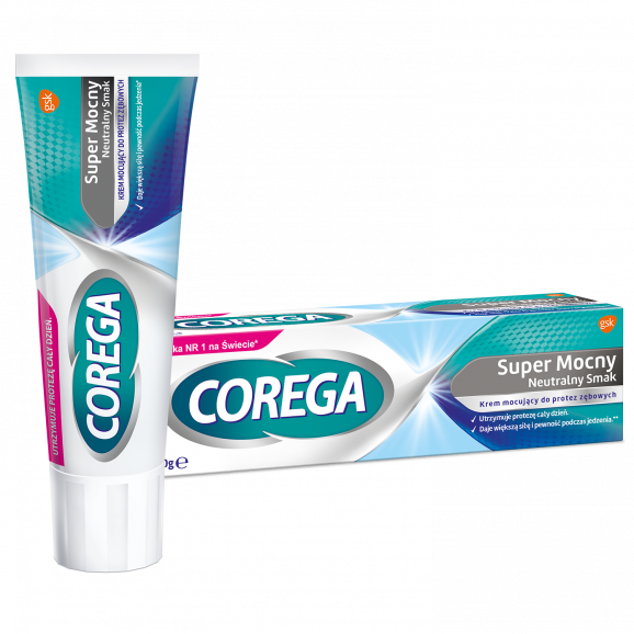 Corega Super Mocny Neutralny Smak, krem do protez, 40 g Corega Super Mocny Neutralny Smak, krem do protez, 40 g - zdjęcie produktu