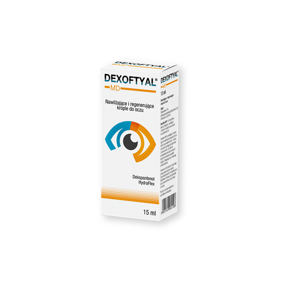 Dexoftyal MD, nawilżające i regenerujące krople do oczu, 15 ml Dexoftyal MD, nawilżające i regenerujące krople do oczu, 15 ml - zdjęcie produktu
