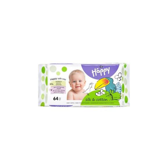 Chusteczki Bella BABY Happy, bawełna i jedwab, 64 szt. Chusteczki Bella BABY Happy, bawełna i jedwab, 64 szt. - zdjęcie produktu