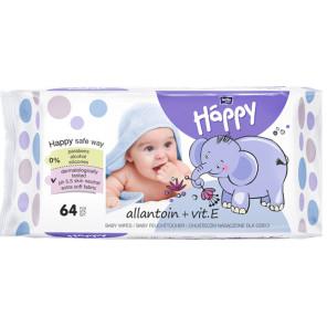 Bella Baby Happy, chusteczki z alantoiną i witaminą E, 64 szt. - zdjęcie produktu