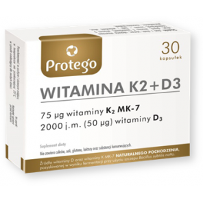 Protego Witamina K2 + D3, kapsułki elastyczne, 30 szt. - zdjęcie produktu