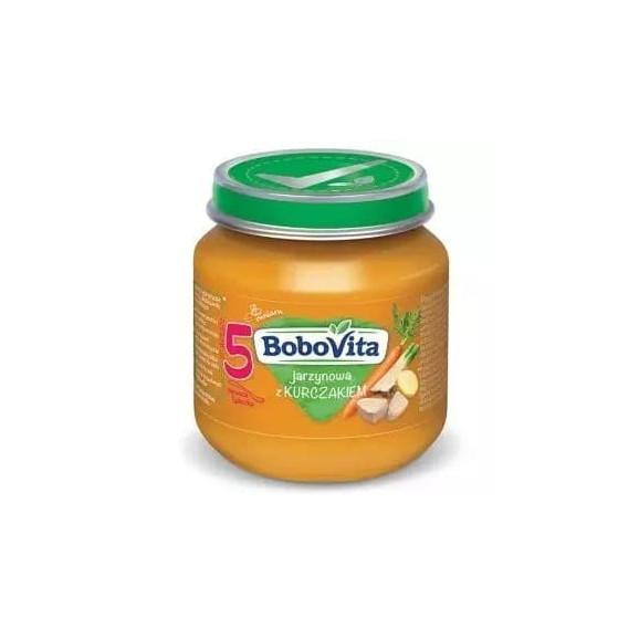 BoboVita Pierwsza Łyżeczka Zupka, jarzynowa z kurczakiem, po 5 miesiącu, 125 g BoboVita Pierwsza Łyżeczka Zupka, jarzynowa z kurczakiem, po 5 miesiącu, 125 g - zdjęcie produktu