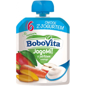  BoboVita JogoMi, owoce z jogurtem, jabłko i mango, 80 g - zdjęcie produktu