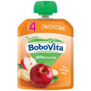 BoboVita, jabłka i banany, po 4 miesiącu, 80 g - zdjęcie produktu