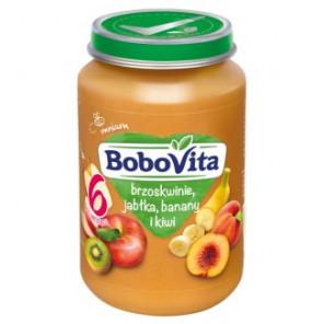 BoboVita, brzoskwinie, jabłka, banany i kiwi, 190 g - zdjęcie produktu