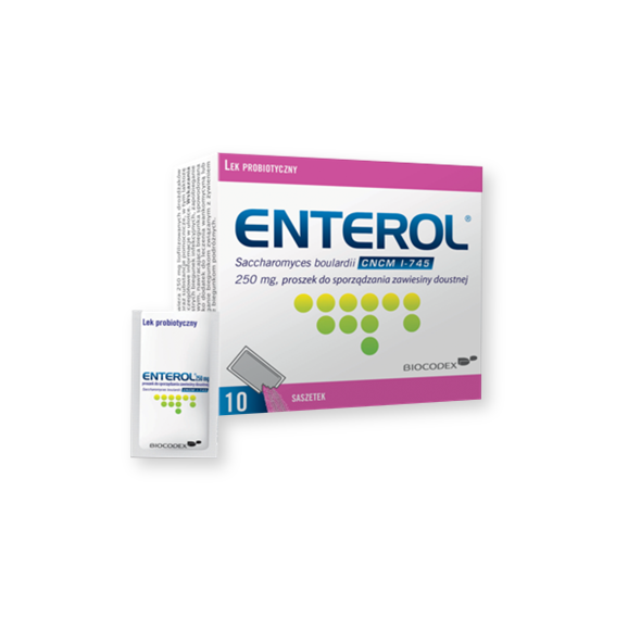 Enterol, proszek do sporządzania zawiesiny doustnej, 10 saszetek Enterol, proszek do sporządzania zawiesiny doustnej, 10 saszetek - zdjęcie produktu