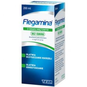 Flegamina o smaku miętowym bez cukru, syrop, 200ml. - zdjęcie produktu