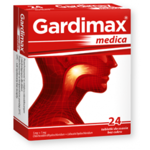 Gardimax medica, 5 mg + 1 mg, tabletki do ssania, 24 szt. - zdjęcie produktu