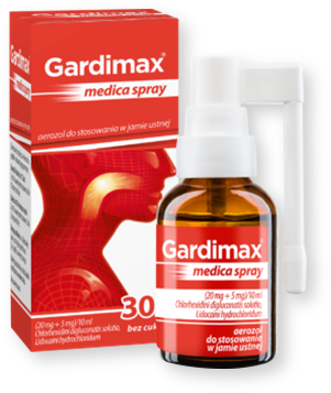 Gardimax medica spray, (20 mg + 5 mg)/10 ml, aerozol do stosowania w jamie ustnej, 30 ml