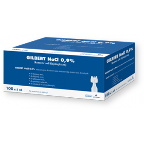 Gilbert NaCl 0.9%, roztwór soli fizjologicznej, 100 ampułek po 5 ml - zdjęcie produktu