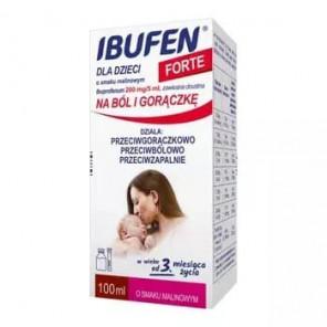 Ibufen dla dzieci FORTE o smaku malinowym, 200 mg/5 ml, zawiesina doustna, 100 ml - zdjęcie produktu