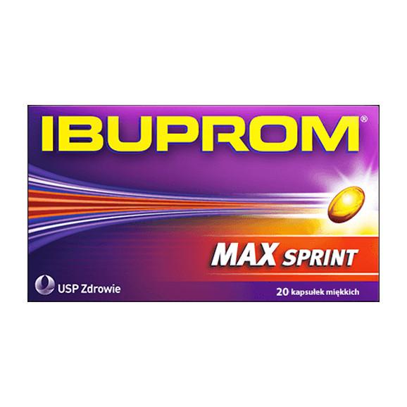Ibuprom Max Sprint, 400 mg, kapsułki miękkie, 20 szt. Ibuprom Max Sprint, 400 mg, kapsułki miękkie, 20 szt. - zdjęcie produktu