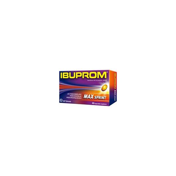 Ibuprom Max Sprint, 400 mg, kapsułki miękkie, 40 szt. Ibuprom Max Sprint, 400 mg, kapsułki miękkie, 40 szt. - zdjęcie produktu