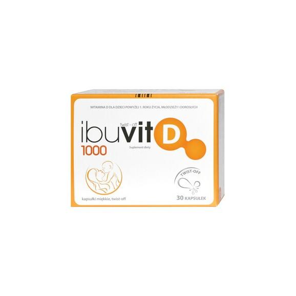 Ibuvit D 1000, kapsułki twist-off, 30 szt. Ibuvit D 1000, kapsułki twist-off, 30 szt. - zdjęcie produktu