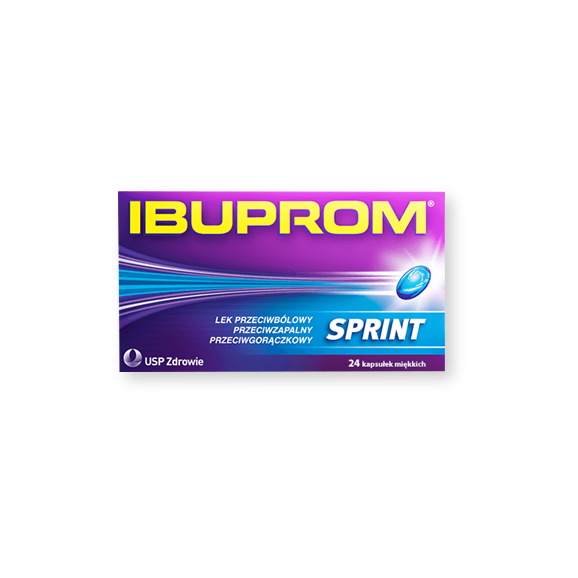 Ibuprom Sprint Caps, 200 mg, kapsułki miękkie, 24 szt. Ibuprom Sprint Caps, 200 mg, kapsułki miękkie, 24 szt. - zdjęcie produktu