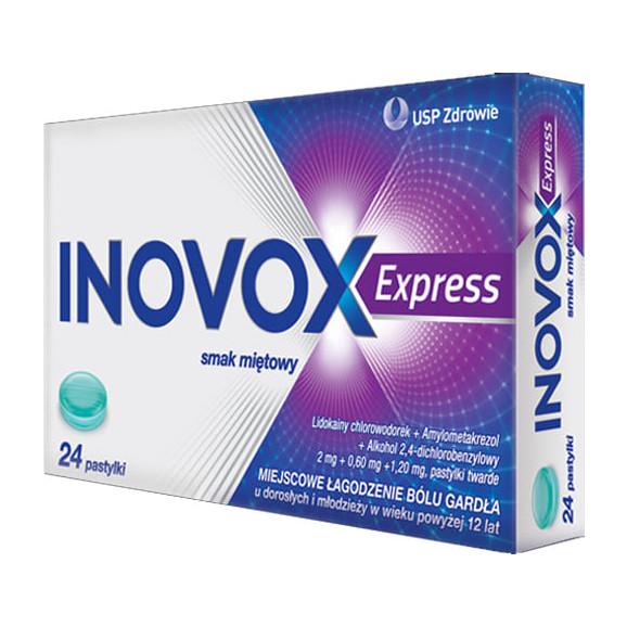 Inovox Express, pastylki twarde, smak miętowy, 24 szt. Inovox Express, pastylki twarde, smak miętowy, 24 szt. - zdjęcie produktu