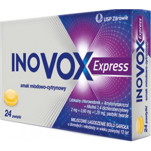 Inovox Express, pastylki twarde, smak miodowo-cytrynowy, 24 szt. - zdjęcie produktu