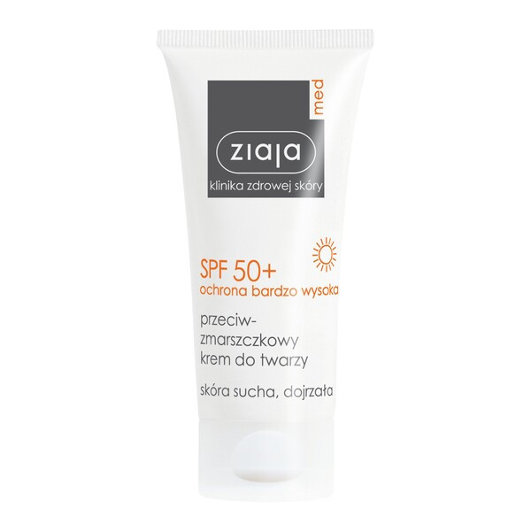 Ziaja Med SPF 50+, przeciwzmarszczkowy krem, cera sucha i dojrzała, 50 ml