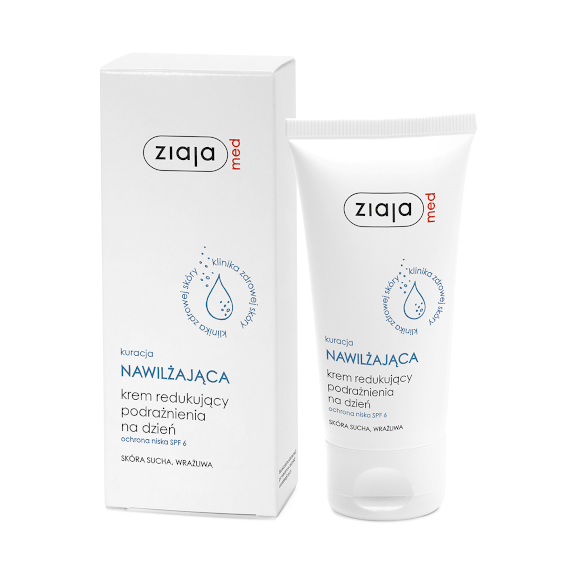Ziaja Med, nawilżający krem redukujący podrażnienia, na dzień, 50 ml Ziaja Med, nawilżający krem redukujący podrażnienia, na dzień, 50 ml - zdjęcie produktu