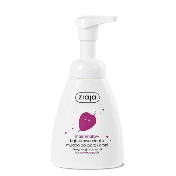 Ziaja Marshmallow, bąbelkowa pianka myjąca do ciała i dłoni, truskawkowy puch, 250 ml Ziaja Marshmallow, bąbelkowa pianka myjąca do ciała i dłoni, truskawkowy puch, 250 ml - zdjęcie produktu