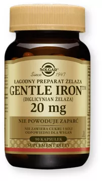Solgar Gentle Iron Łagodny Preparat żelaza, kapsułki, 90 szt.