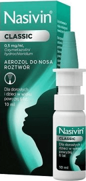 Nasivin Classic 0,5 mg/ml, aerozol do nosa, 10 ml