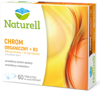 Naturell Chrom Organiczny + B3, tabletki do ssania, 60 szt.