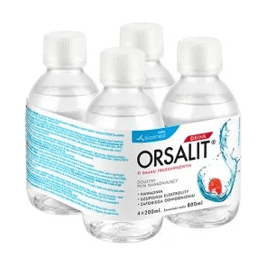 Orsalit Drink, nawadniający płyn doustny dla dzieci powyżej 3 roku, smak truskawkowy, 4 x 200 ml - zdjęcie produktu