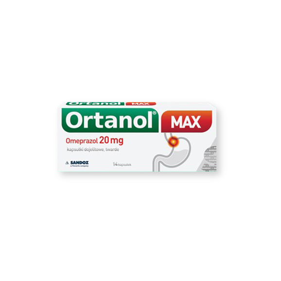Ortanol Max, 20 mg, kapsułki dojelitowe, 14 szt. Ortanol Max, 20 mg, kapsułki dojelitowe, 14 szt. - zdjęcie produktu