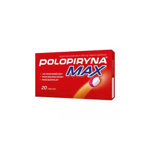 Polopiryna Max, 500 mg, tabletki dojelitowe, 20 szt. Polopiryna Max, 500 mg, tabletki dojelitowe, 20 szt. - zdjęcie produktu