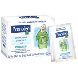 Prenalen, proszek do rozpuszczania o smaku malinowym, 5 g, 14 sasz. - zdjęcie produktu