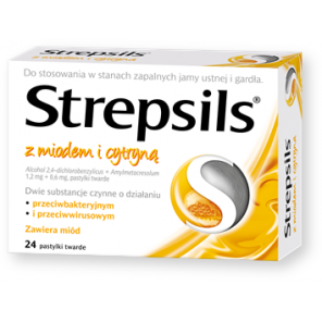 Strepsils z miodem i cytryną, pastylki twarde, 24 szt. - zdjęcie produktu