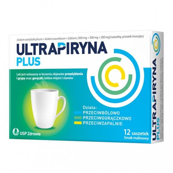 Ultrapiryna Plus, proszek musujący w saszetkach, 12 szt. Ultrapiryna Plus, proszek musujący w saszetkach, 12 szt. - zdjęcie produktu