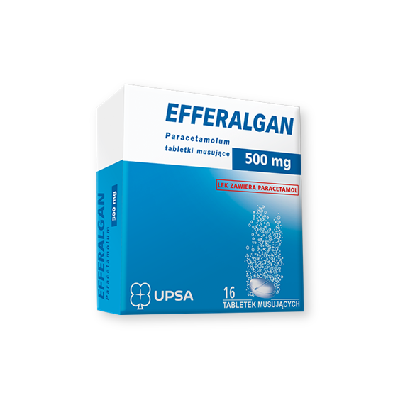 Efferalgan, 500 mg, tabletki musujące, 16 szt. Efferalgan, 500 mg, tabletki musujące, 16 szt. - zdjęcie produktu
