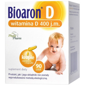 Bioaron D, 400 j.m., witamina D, krople wyciskane z kapsułki, 90 szt. - zdjęcie produktu