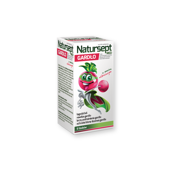 Natursept MED gardło, lizaki o smaku wiśniowym, 6 szt. Natursept MED gardło, lizaki o smaku wiśniowym, 6 szt. - zdjęcie produktu