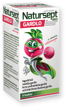 Natursept MED gardło, lizaki o smaku wiśniowym, 6 szt.