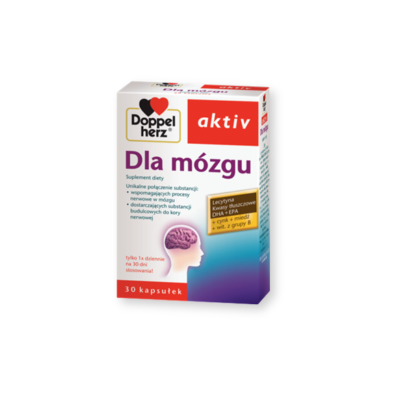 Doppelherz aktiv Dla mózgu, kapsułki, 30 szt. Doppelherz aktiv Dla mózgu, kapsułki, 30 szt. - zdjęcie produktu