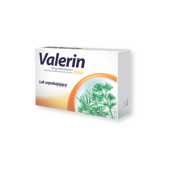 Valerin forte, 200 mg, tabletki drażowane, 15 szt. Valerin forte, 200 mg, tabletki drażowane, 15 szt. - zdjęcie produktu