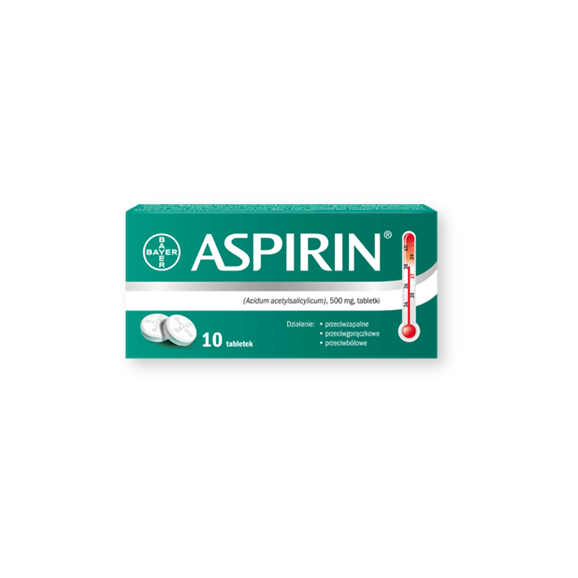 Aspirin, 500 mg, tabletki, 10 szt. Aspirin, 500 mg, tabletki, 10 szt. - zdjęcie produktu
