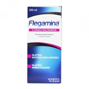 Flegamina o smaku malinowym, 4 mg /5 ml, syrop, 200 ml - zdjęcie produktu