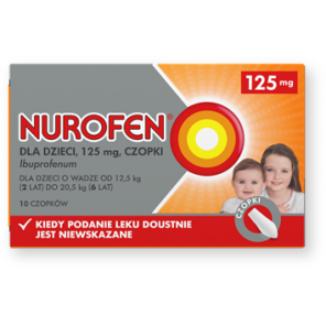 Nurofen dla dzieci, 125 mg, czopki, 10 szt. - zdjęcie produktu